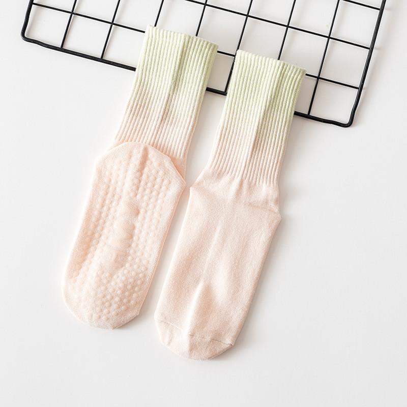 Yoga-Socken, mittellange gekämmte Baumwolle, rutschfeste Bodensocken aus Silikon, Fitness-Pilates, Damen-Fitness-Aerobic-Socken