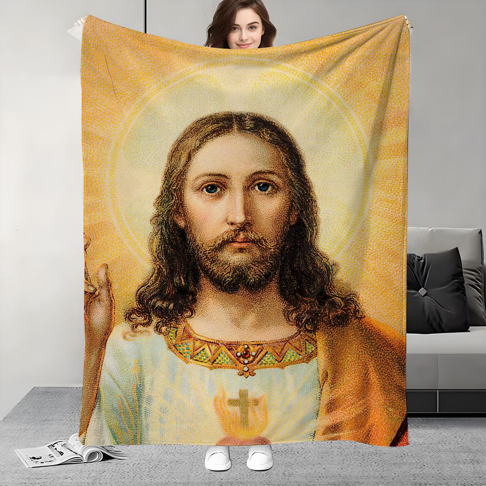 J-Jesus C-Christianity P-Priest Blanket Design Lightweight For Dorms, Naps, Living Room, Office,Sofa,All-Season
