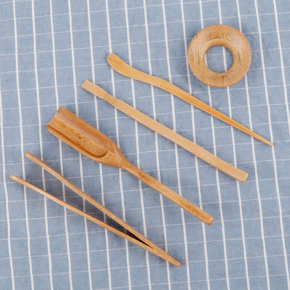 5 Pcs Set Portable Tools Tea Accessories Bamboo Material Tea Shovel Tea Leaks Chinese Gongfu Tea