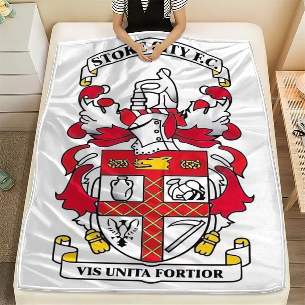 

1PC Stoke City FC Print Flannel Blanket, High quality Comfortable for All Seasons, Home Decor, Warmth and Comfort, Perfect for Christmas Gifts182 80cm x 120cm