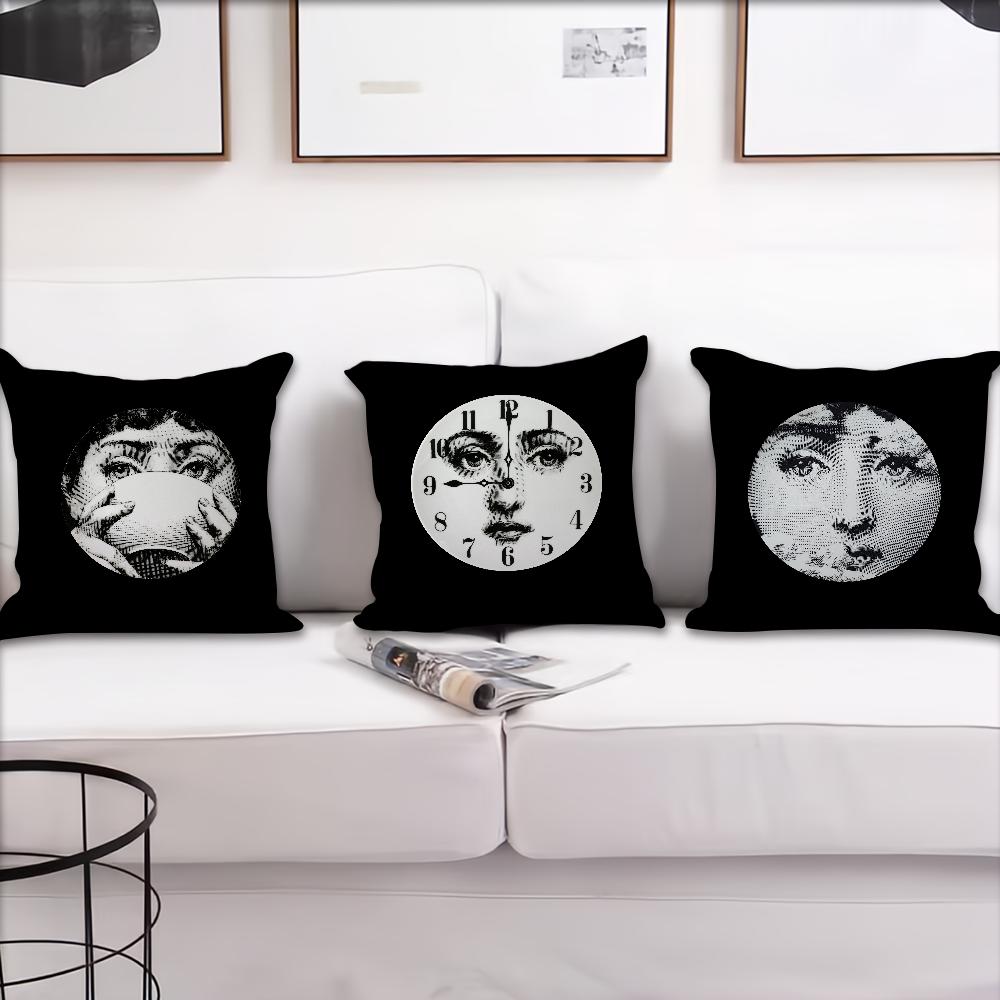 Art P-Piero Fornasetti Funny Girl Cushion Cover Pillow Case Square Cushion Room Bedroom Headboard Sofa Living Backrest Nap Time