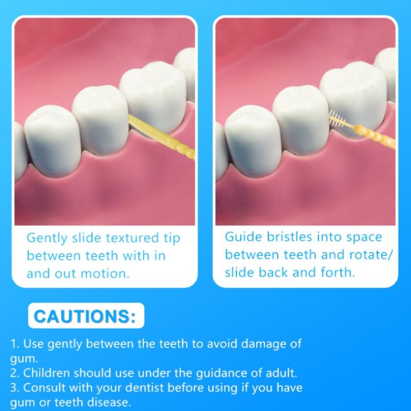 100Pcs/Box Fruit Flavor Toothpicks Double-Headed Disposable Interdental Brush Dental Tooth Flossing Head Oral Hygiene Clean