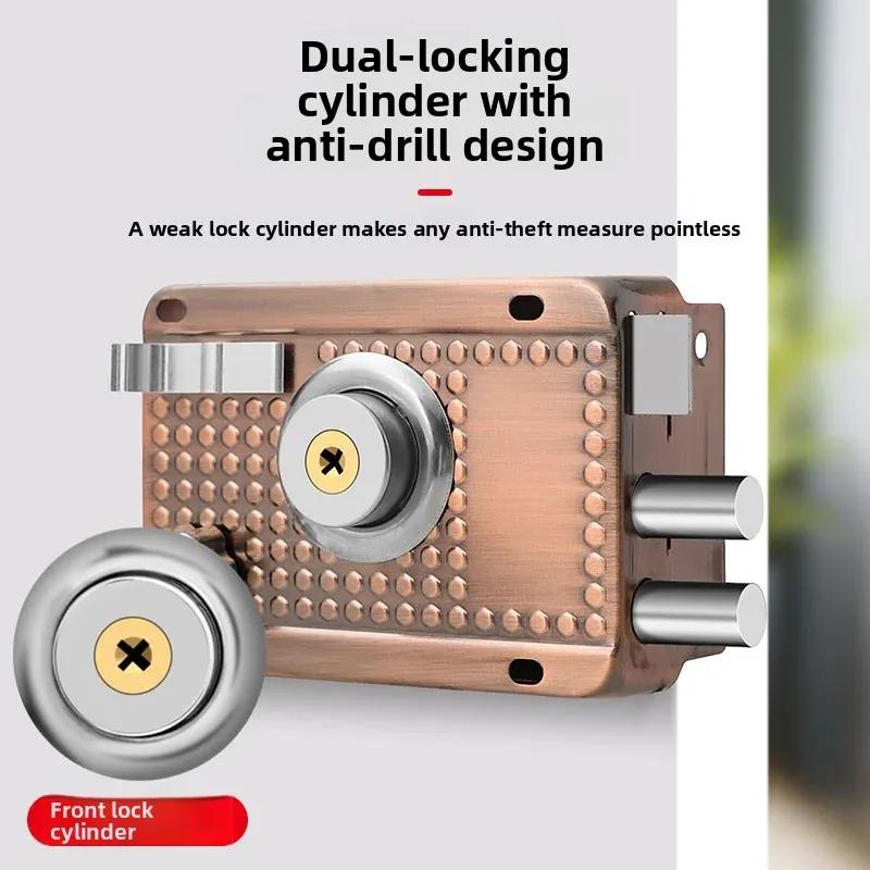External Iron Door Lock Security Anti-Theft And Anti-picking Lock Wooden Door Compound Door Lock Multi-safety Smooth Lock