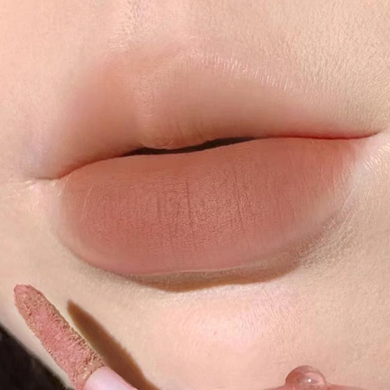 PinkyFocus Matte Velvet Lip Mud Set: Capsule Lip Gloss for Nude Makeup - Ideal for Students