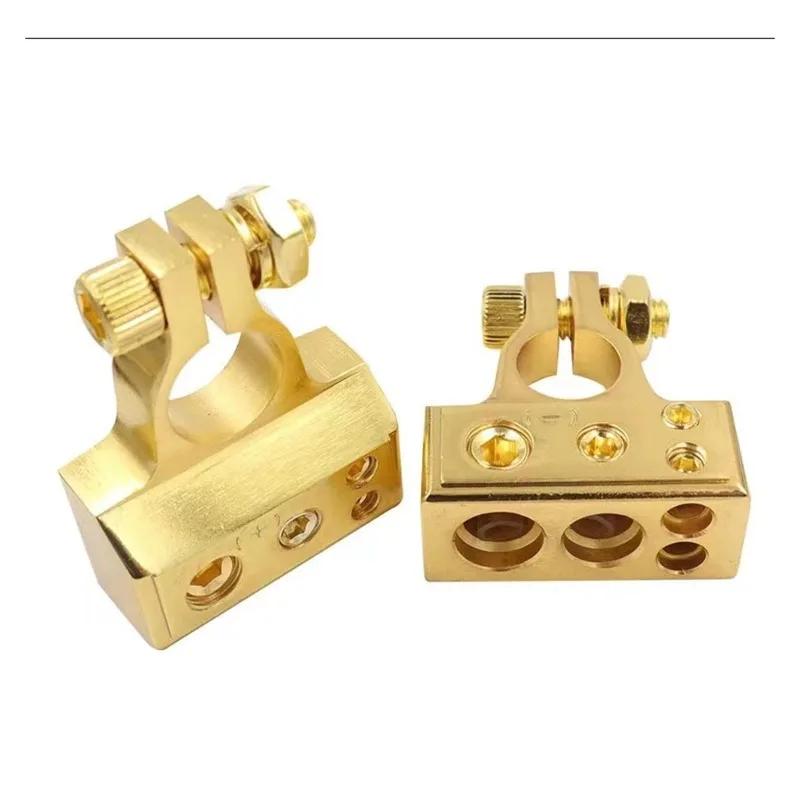 2Pcs 0/2/4/8/10 Gauge for Car Marine Auto Battery Terminal Connectors Positive & Negative with Adjustable Shims