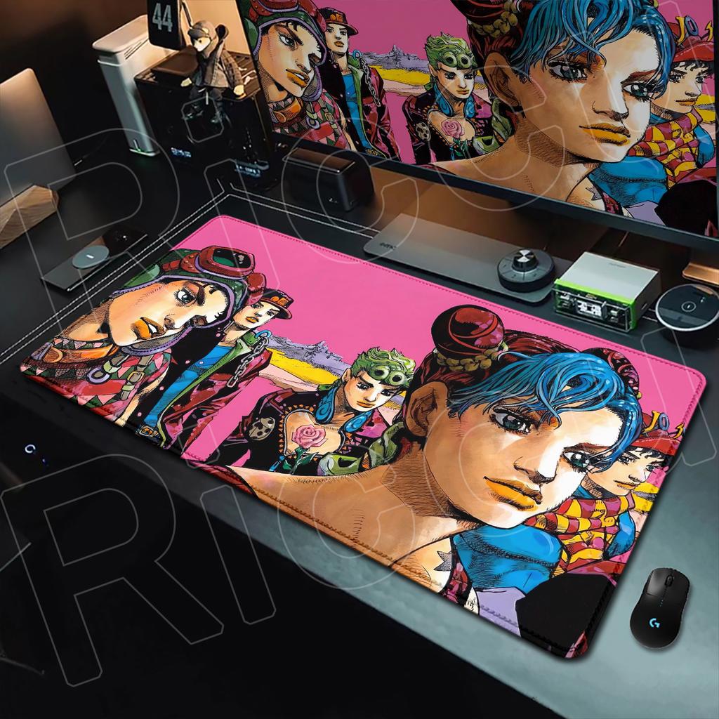 Anime Jojo Bizarre Adventure Mouse Pad Gamer Rubber Non-slip Base Deskmat Kujo Jotaro Cabinet Keyboard Gaming Office Accessories