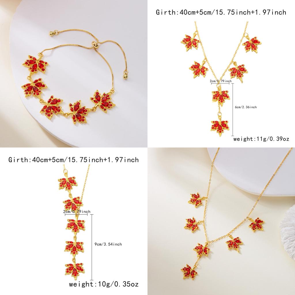 Autumn Red Maple Leaf Necklace For Women Men With Alloy Pendant And O Link Chain