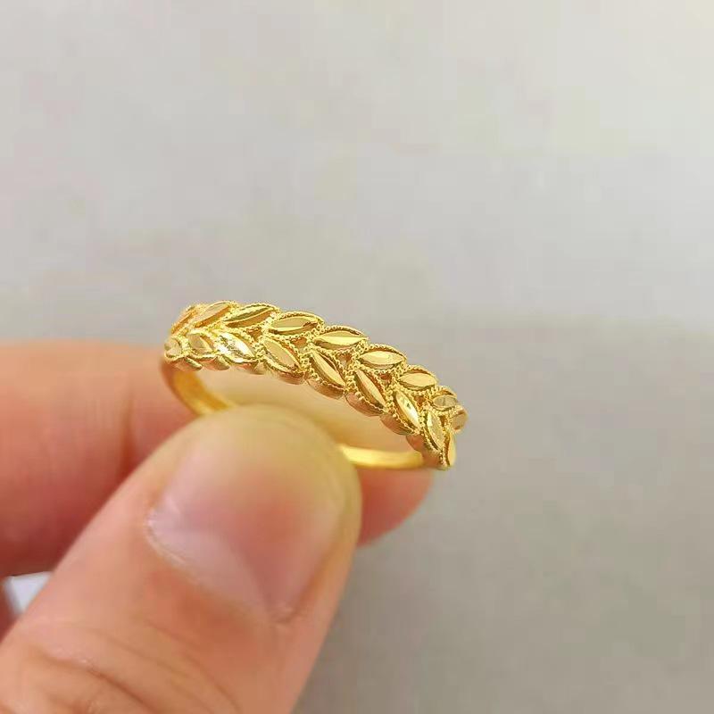 Вьетнамское золотое кольцо-колосок для женщин - Простое, регулируемое, позолоченное модное украшение