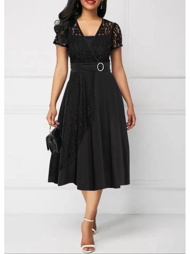 

Вечернее платье с асимметричным V-образным вырезом: Модный, независимый стиль XXXL