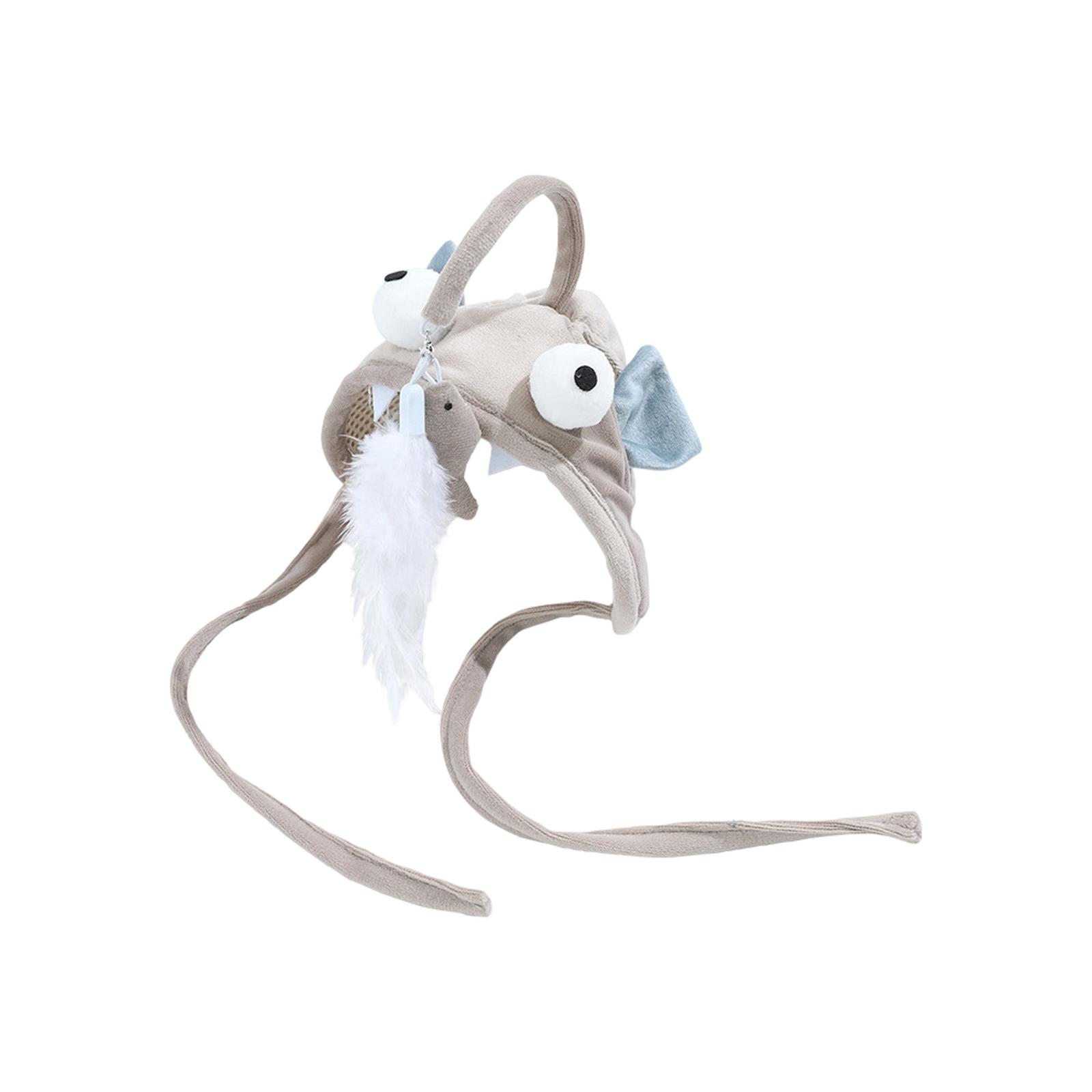 

Interactive Cats Headband With Feather Teaser - Self-Play Cats Toy For Boredom Relief One Size