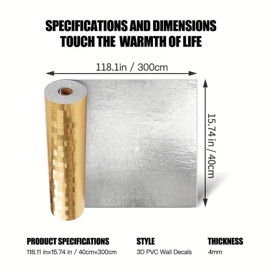 3D Mosaic Self-adhesive Wallpaper, Mirror Reflective Texture. Suitable for Bathroom Walls, Bathroom Waterproof Splashbacks