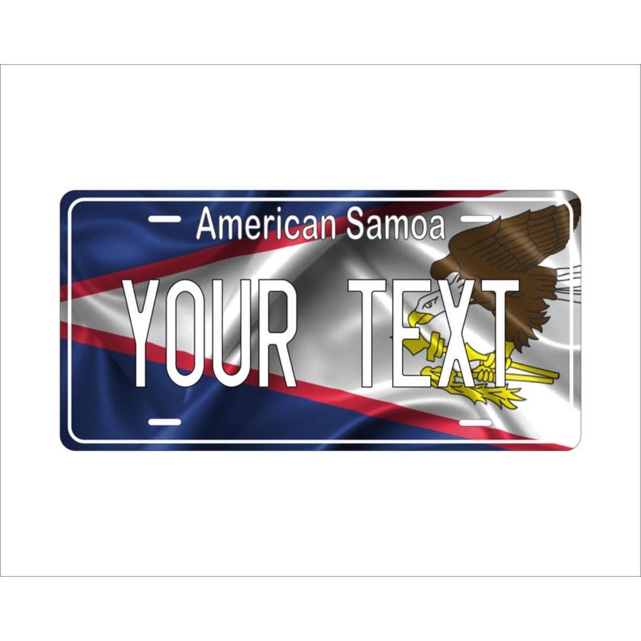 

Personalized American Samoa Flag Wave Metal License Plate Car Home Decor белый