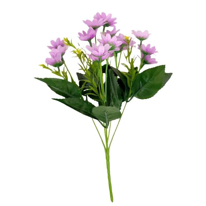 Artificial Daisies Real Touch Plastic Wildflowers Wedding Bridal Bouquet Tabletop Floral Arrangement Faux Daisy Home Decoration