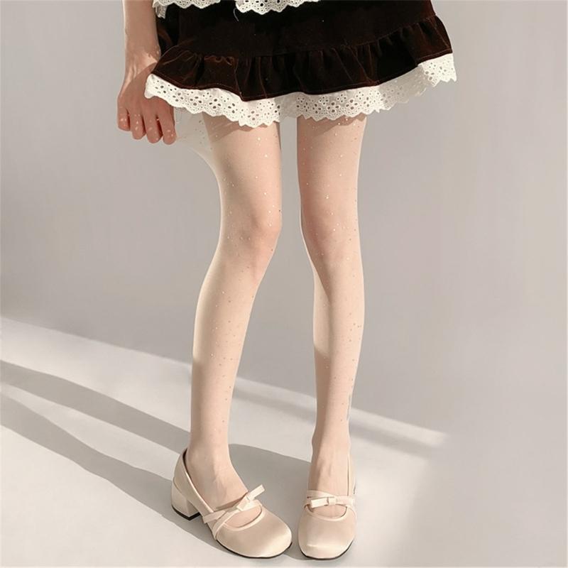 Women's Shimmer Tights Control Top Pantyhose Sparkly Sequins Pantyhose Tights Sheer Stockings