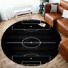 1pc Soccer Field Pattern Office Round Rugs, Under Chair Round Rugs for Living Room, Bedroom, Bathroom Decoration Carpet 091870