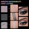 Black Smoky Eyeshadow Palette Long Lasting Waterproof Makeup with Matte Shimmer Finishes, Black White Grey Shades for Day To Night Looks