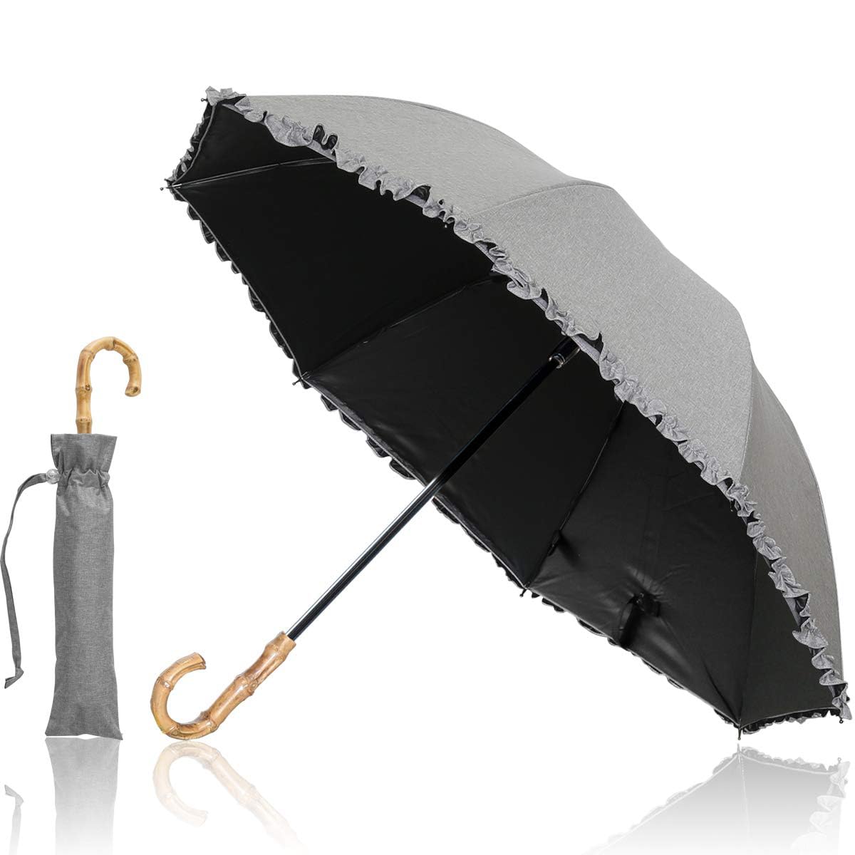 

FIELDOOR Полностью складывающийся 50 см Для солнечных и дождливых дней Ткань Сталь УФ УФ Тепло Стекло Дождливый Супер Водоотталкивающий Затенение, Блокаут, 2-ступенчатый, Зонт,