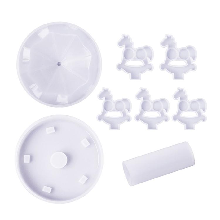 

Cute Carousel Horse Silicone Mold Mirror Ornament Table Decor Mould for Kids 1