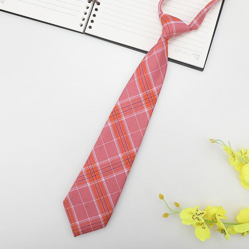 Jk Small Tie Female College Style Lazy Japanese Plaid Uniform Shirt Tie Student Ins Men'S And Women'S Short Styles Free Of Charge