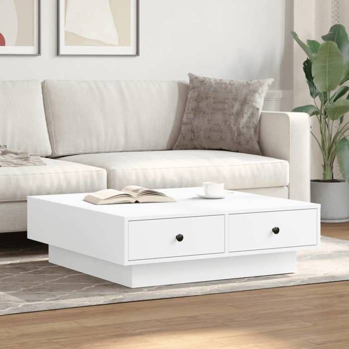 VidaXL Table basse Blanc 90x90x28 cm Aggloméré 848087