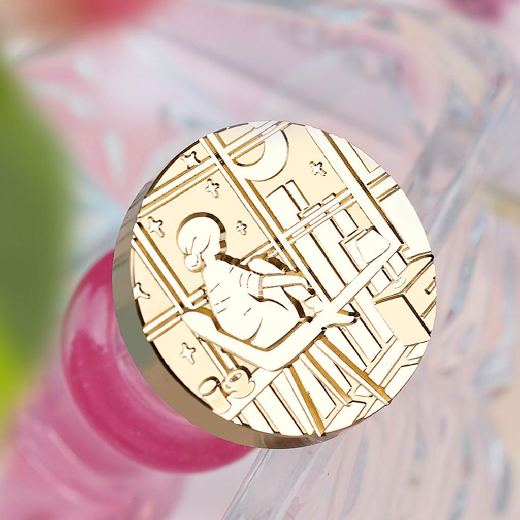 Wax Seal Stamp Head for Seal Envelope Invitation Scrapbooking Round Wax Seal Stamp Head Replacement Brass Stamp Head