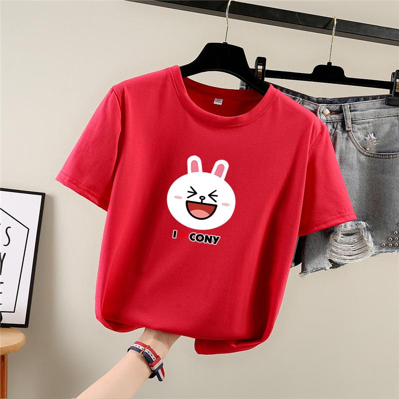 2025 Léto Ležérní volné studentské tričko dívčí trička Harajuku roztomilý kreslený potisk Trička s krátkým rukávem Dámské Y2k topy