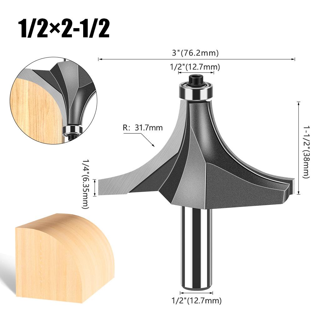 1/2 Handle Fillet Cutter Chamfering Milling Cutter, Commonly Used Fillet Cutter Preferably Tungsten Steel Alloy Fillet Cutter Trimming Machine Tool