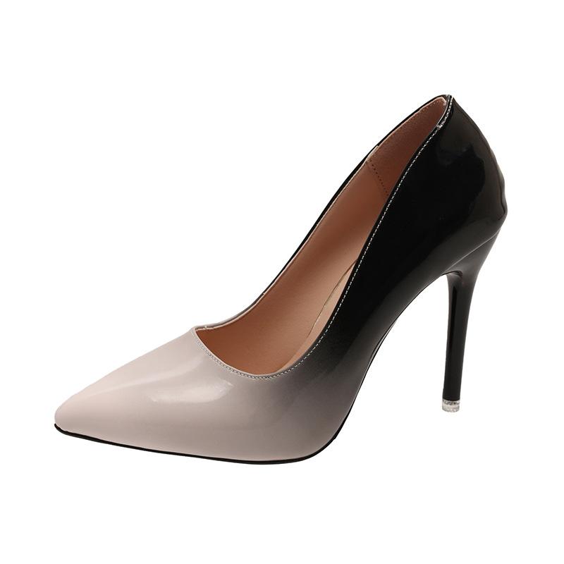 High Heels Thin Heels Women's Spring New Large Size High Sense Temperament Gradual Change Color Pointed 4243