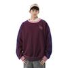Li Ning Letter Embroidery Ribbed Color Block Loose Pullover Sweatshirt Unisex Sweatshirt Dark-Purple AWDT267-1