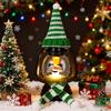 Retro Small Oil Lamp Halloween LED Snowman Lantern Light 12 Expressions With Hat Scarf Holiday Party Home Festive Decoration