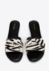 Wittchen Women's Animal Print Leather Flip-Flops In Black And Beige, Black And Beige, Natural Leather