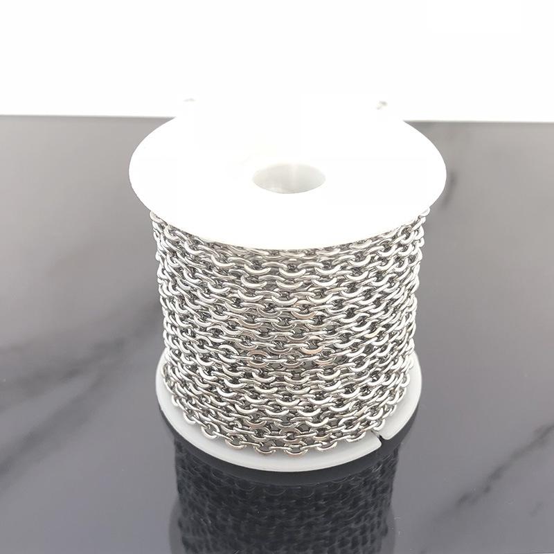 

Rose Gold O-Shaped Stainless Steel Necklace & Bracelet Chain - Non-Fading, Vacuum-Plated for DIY Jewelry. 0.3x1.25mm