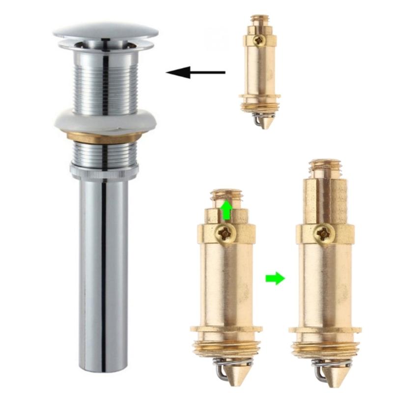Sink Drain Stopper Plug Bolts Replacement Copper Push Spring Plug Bounce Valves Bolts for Bathroom Sink Bathtub Basins