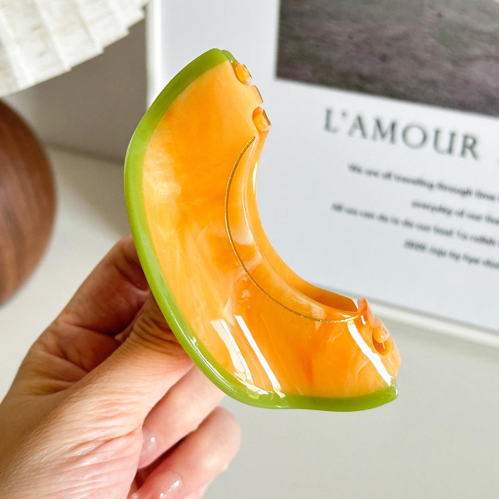 Cute Handcrafted Acetate Fruit Hair Clamps Ideal For Fashionable Women And Girls Melon