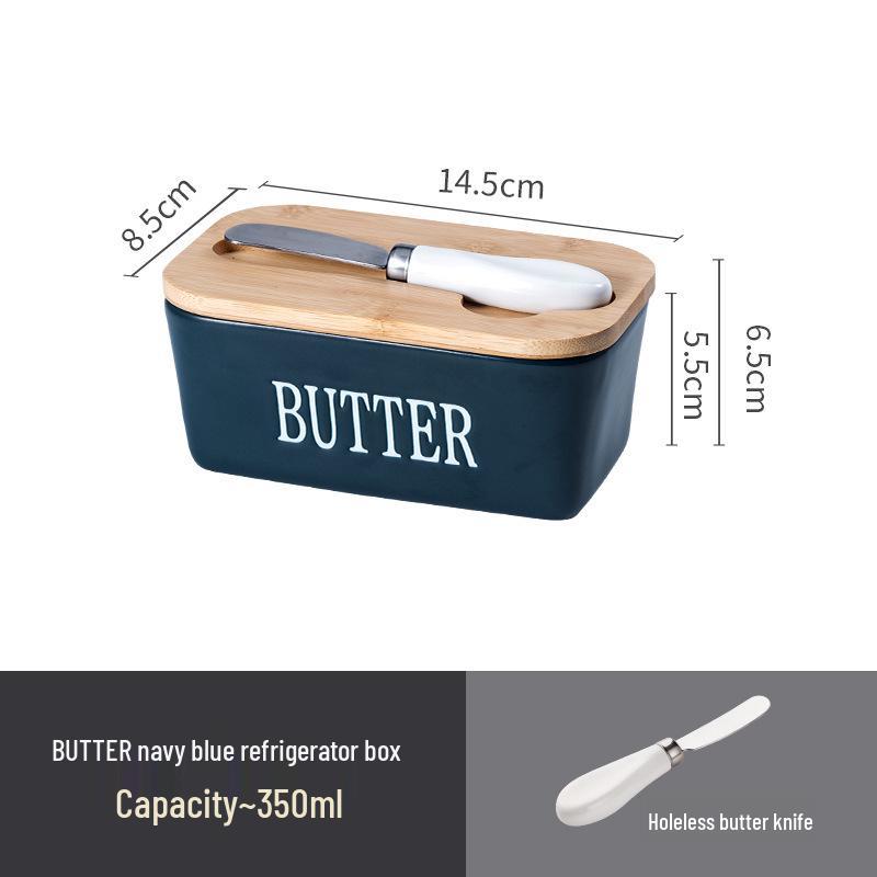 Nordisk keramisk smørskål med kniv - Europeisk design