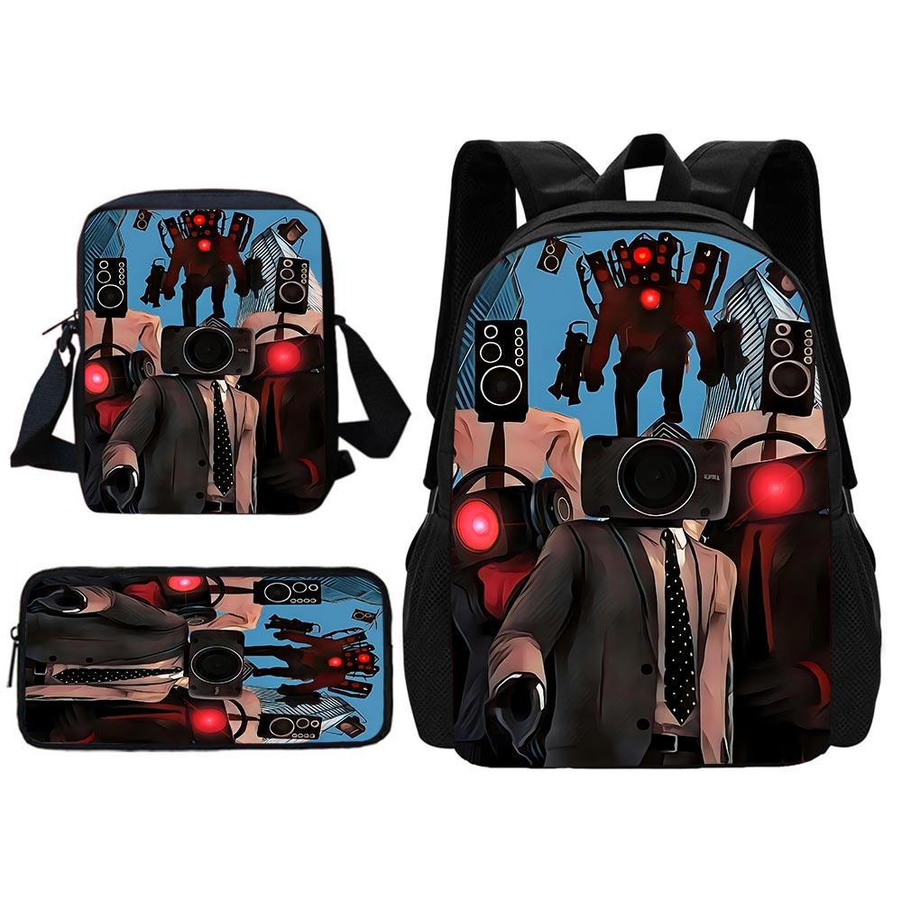 TITAN SPEAKER MAN Child School Backpack With Shoulder Bag Pencil Bags School Bags for Boys Girls Best Gift