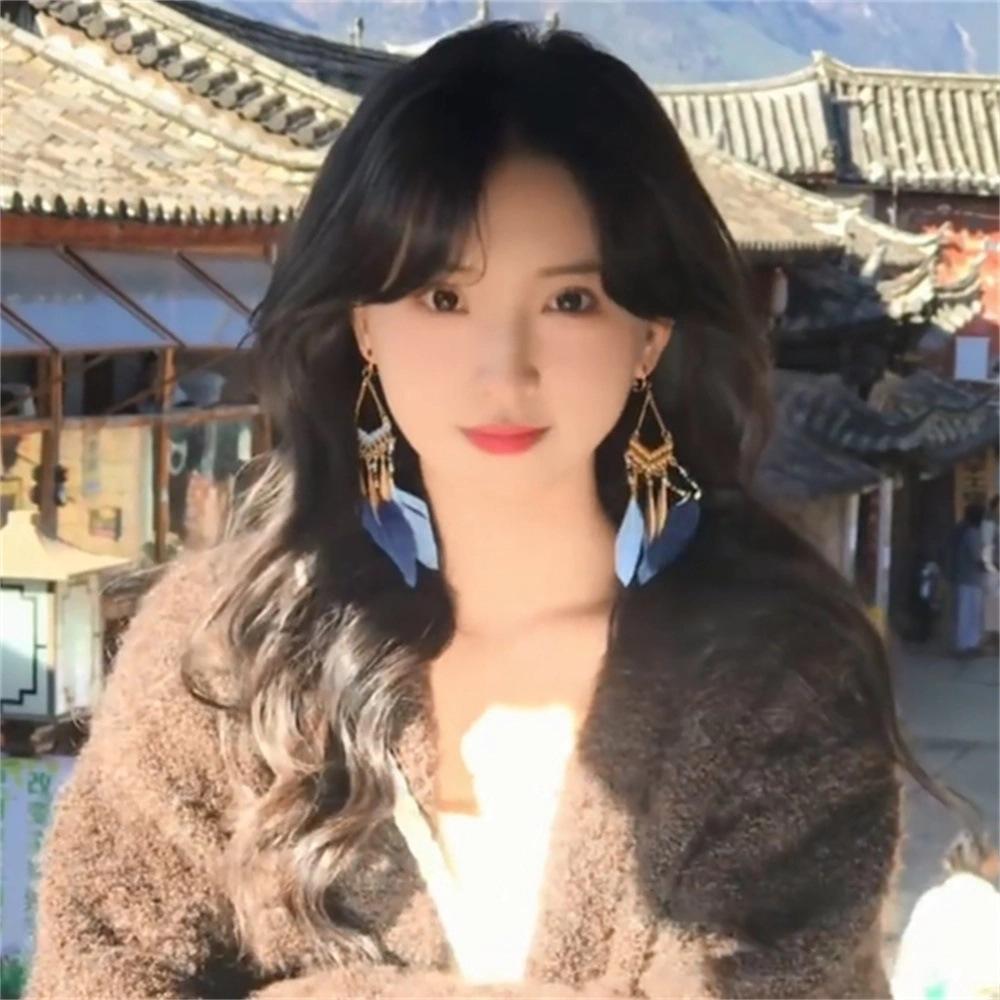 Seaside Vacation Retro Ethnic Style Handmade Fringed Earrings Femininity Yunnan Miao Versatile Long Earrings
