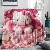 1PC Hello Kitty Pink Print Flannel Blanket, High Quality All Seasons, Home Decor, Warmth and Comfort, Perfect for Christmas Gifts