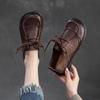 2024 Spring Women's Retro Soft Leather Casual Lace-Up Shoes