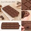 Food Grade Silicone Chocolate Mold Rectangle Bar Shape Flexible Non-Stick Baking Mold for Cake Candy Cookie DIY Kitchen Tool