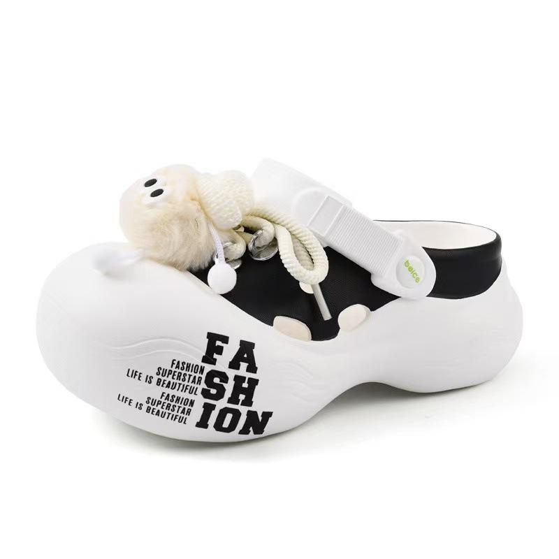 Children's Summer Closed-Toe EVA Sandals - Girls' Outdoor and Beach Slippers with Heel