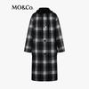 MO&Co. Women's Plaid Wool Blend Hooded Jacket