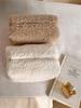 1PC Lambskin Cosmetic Bag, Cream-colored Portable Skin Care Product Storage Bag, Fresh and Clean Cosmetics Zipper Bag