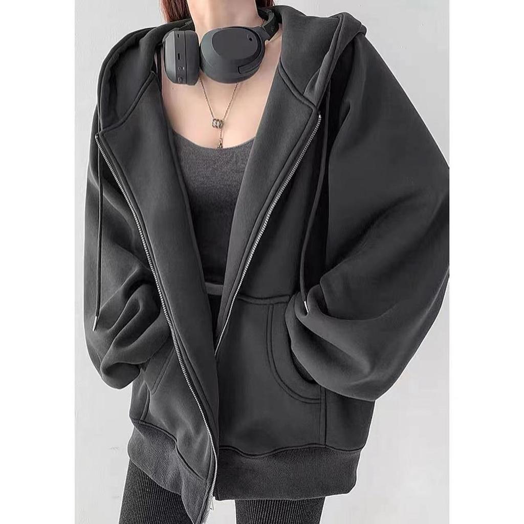 Felpa Con Cappuccio Lunga Fino Al Ginocchio Per Donna, Con Cerniera, Tasche, Leggera, Taglie Forti, Cardigan Autunnale