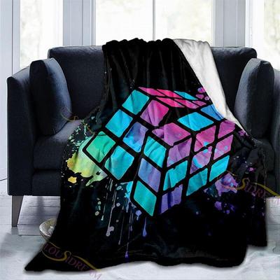 Rubik's Cube Blanket Gamepad Pattern Warm Soft Flannel Sofa Blanket Napping Quilt Blanket All Season Adult Children Universal