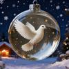 Bird Christmas Ball Ornament Shatterproof Plastic Clear Ball Ornament with Lifelike Birds Holiday Hanging Baubles for Xmas Tree Decor