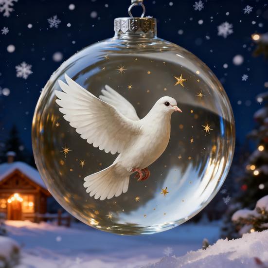 Bird Christmas Ball Ornament Shatterproof Plastic Clear Ball Ornament with Lifelike Birds Holiday Hanging Baubles for Xmas Tree Decor