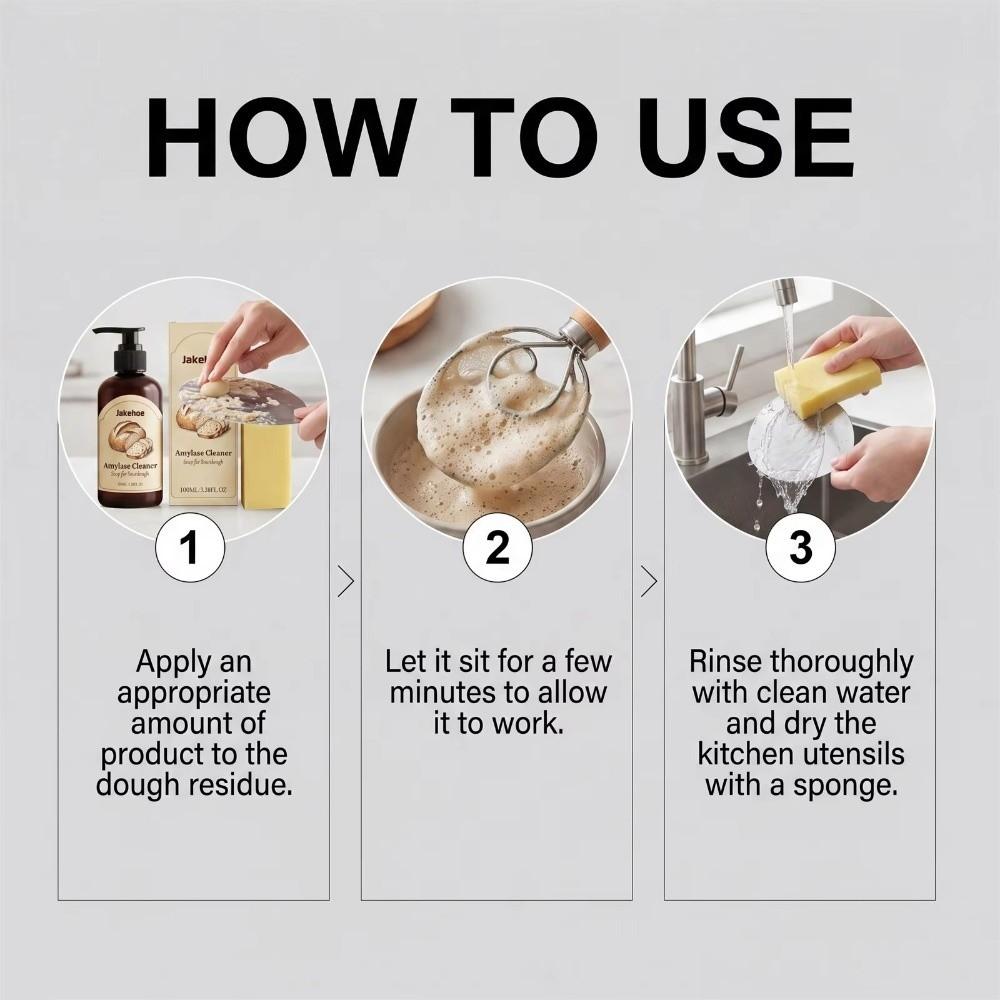 Dough Residue Remove Dishes Cleaning Agent 100ML Sourdough Enzyme Soap  for Kitchen
