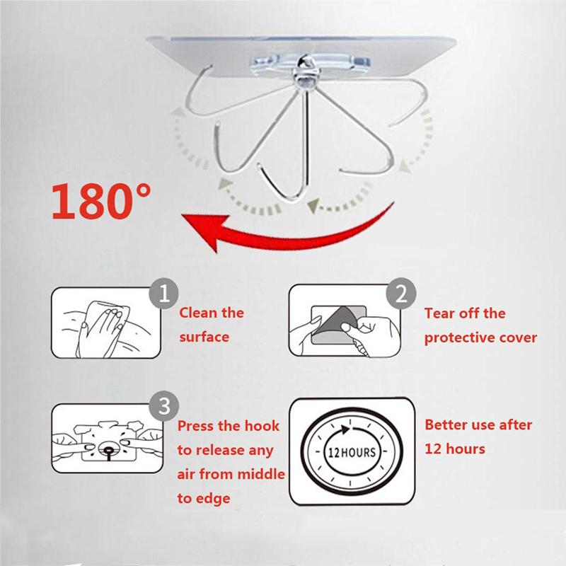 Multifunctional Wall Stick Hooks Magic Paste Kitchen Bathroom Wall-Mounted Towel Hanger Ceramic Tile Glass Stick Hook