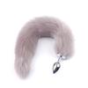 White Fox Fur Tail Metal Anal Plug - Adult Toy for Couples